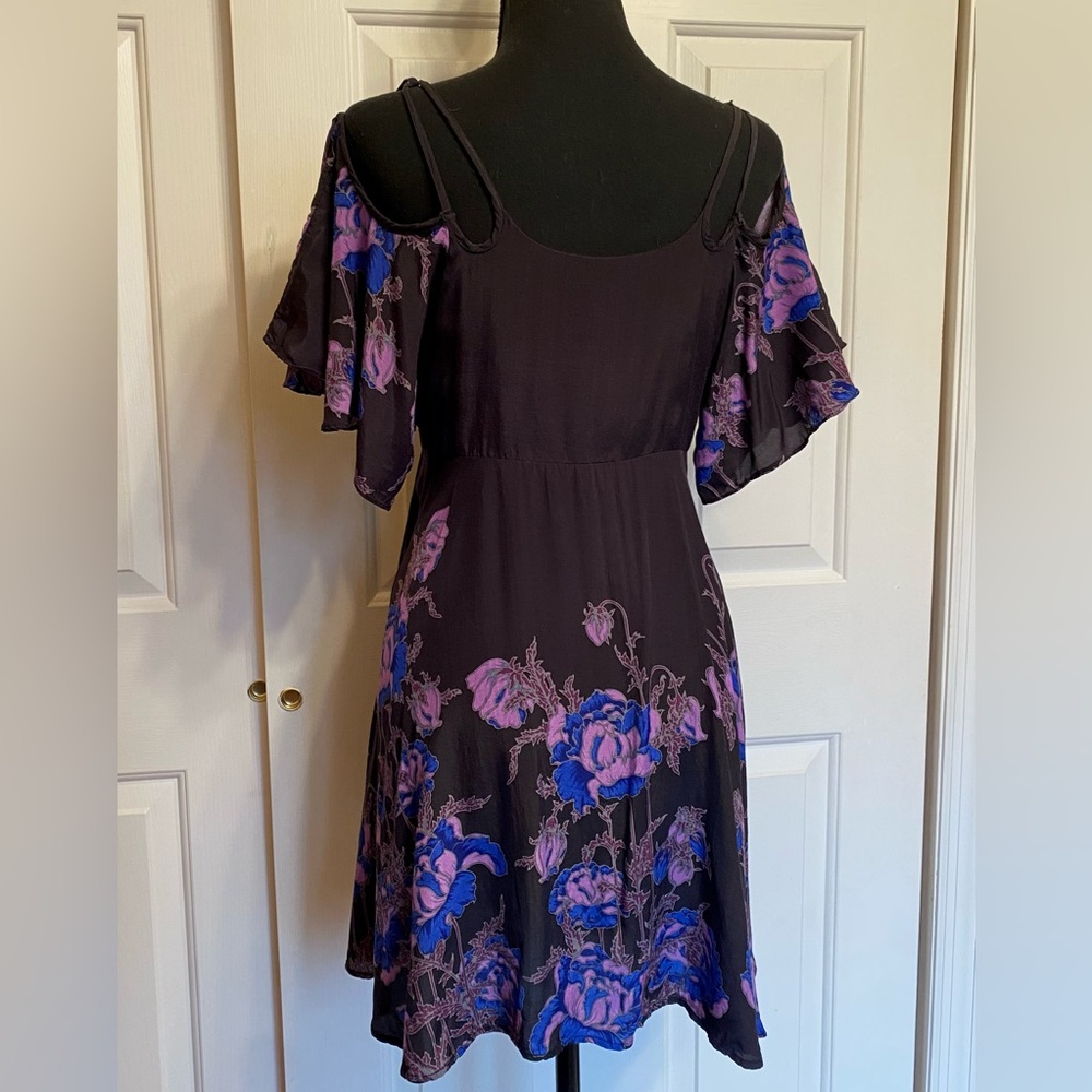 FP Black & Purple Floral Cold Shoulder Witchy Sundress - Picture 7 of 11